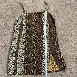 mini animal print dress with slit